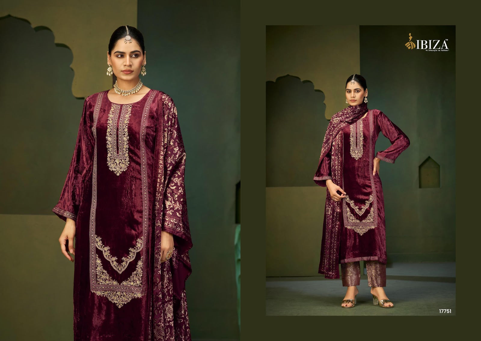 Jamila Ibiza Pure Viscose Velvet Suits Wholesaler