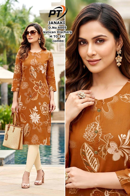 Janaki Pt Vertican Straight Cut Kurtis Exporter