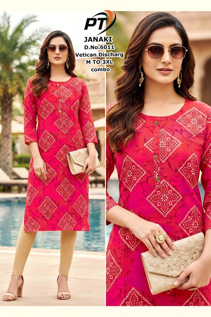 Janaki Pt Vertican Straight Cut Kurtis Exporter