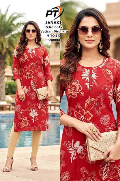 Janaki Pt Vertican Straight Cut Kurtis Exporter