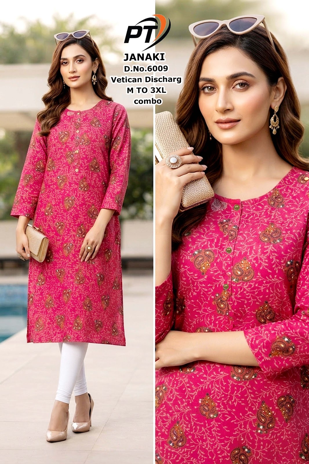 Janaki Pt Vertican Straight Cut Kurtis Exporter