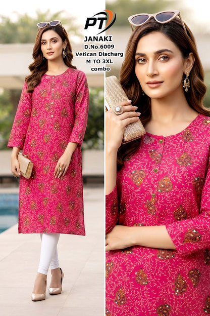 Janaki Pt Vertican Straight Cut Kurtis Exporter