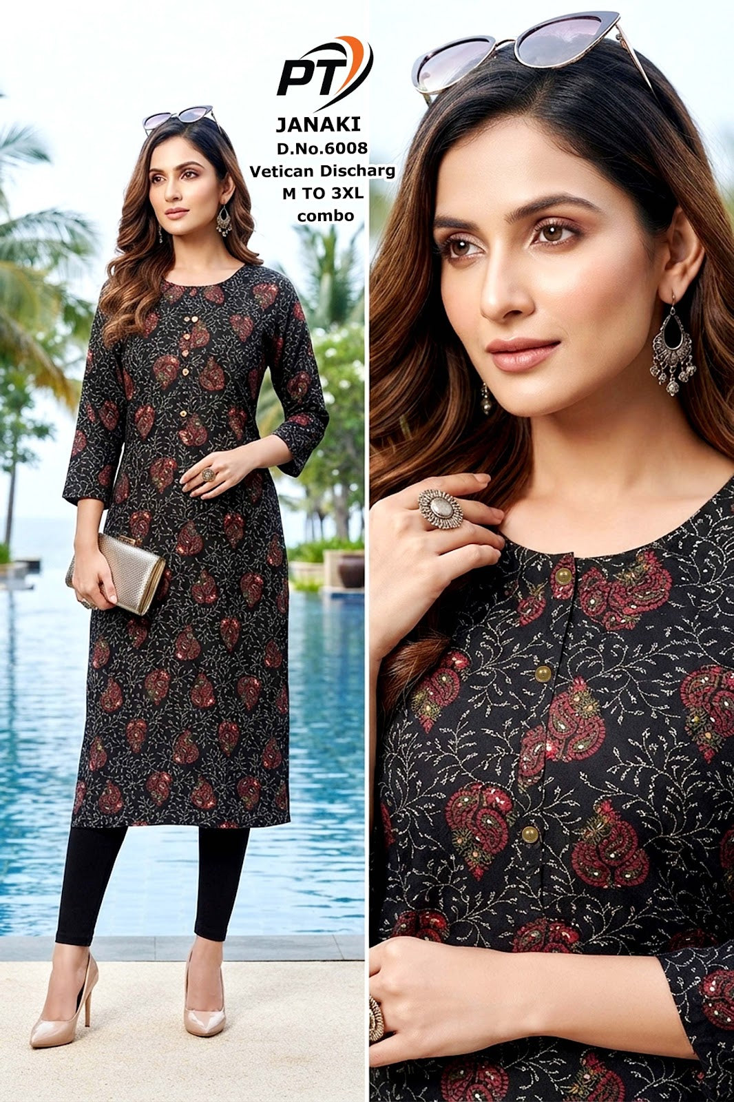 Janaki Pt Vertican Straight Cut Kurtis Exporter