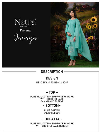 Janaya Netra Mul Cotton Pant Style Suits Wholesale Price