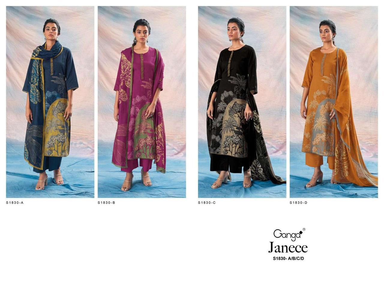 Janece 1830 Ganga Cotton Plazzo Style Suits