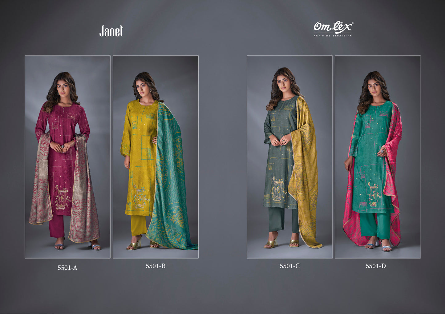 Janet Omtex Muslin Pant Style Suits Manufacturer