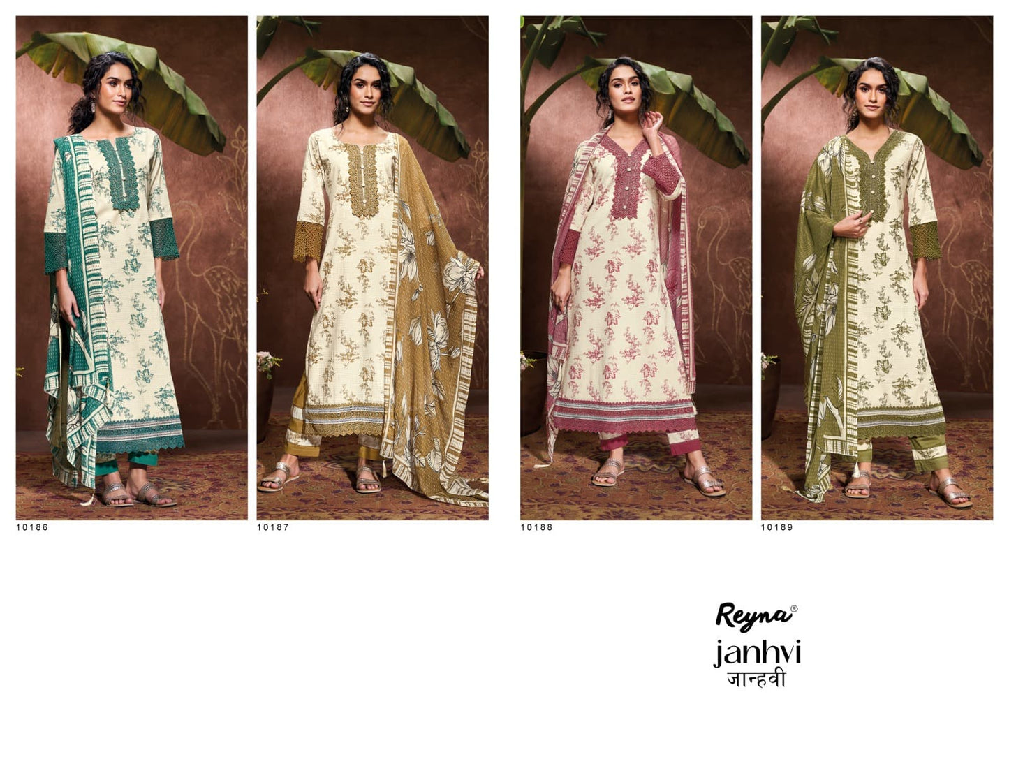 Janhvi Reyna Cotton Pant Style Suits Wholesale Rate