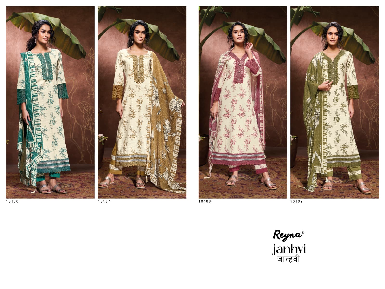 Janhvi Reyna Cotton Pant Style Suits Wholesale Rate