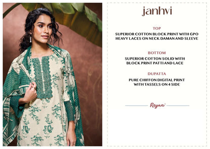 Janhvi Reyna Cotton Pant Style Suits Wholesale Rate