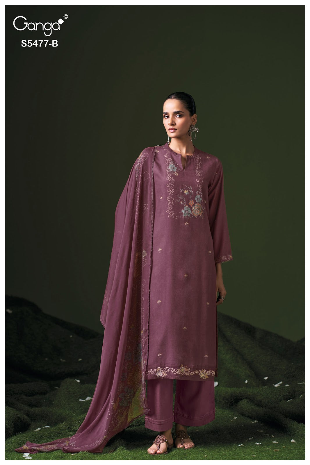 Janine S5477 Ganga Wool Pashmina Suits Wholesale Price
