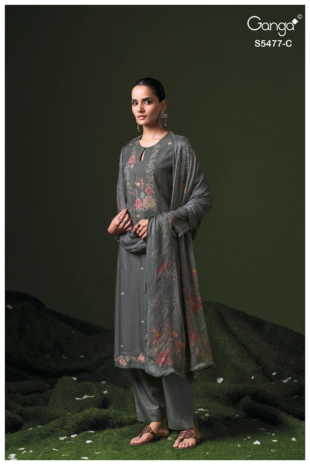 Janine S5477 Ganga Wool Pashmina Suits Wholesale Price