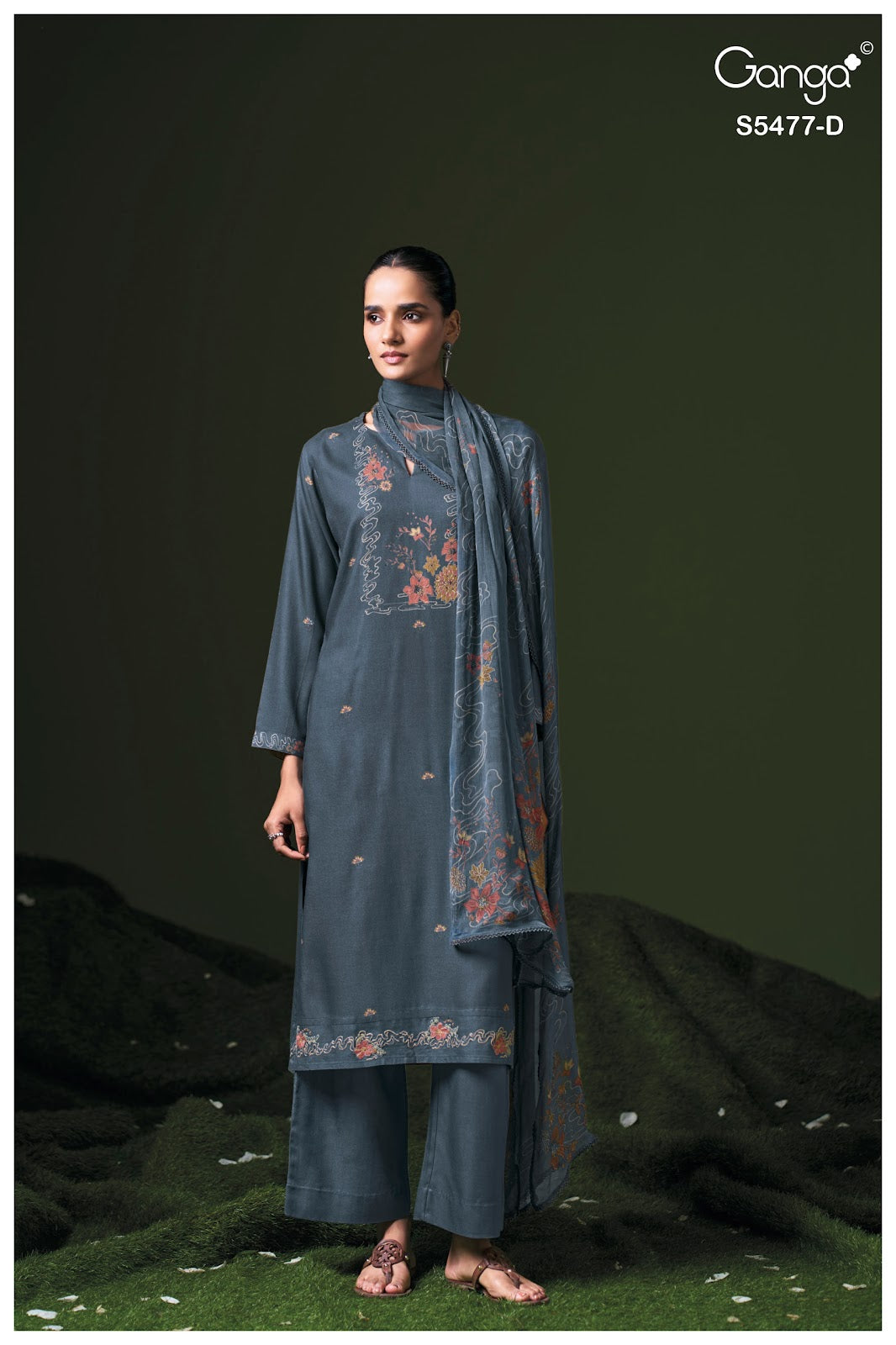 Janine S5477 Ganga Wool Pashmina Suits Wholesale Price