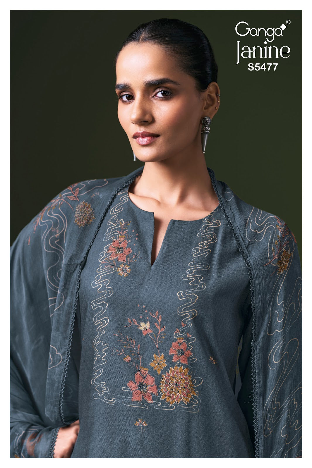 Janine S5477 Ganga Wool Pashmina Suits Wholesale Price
