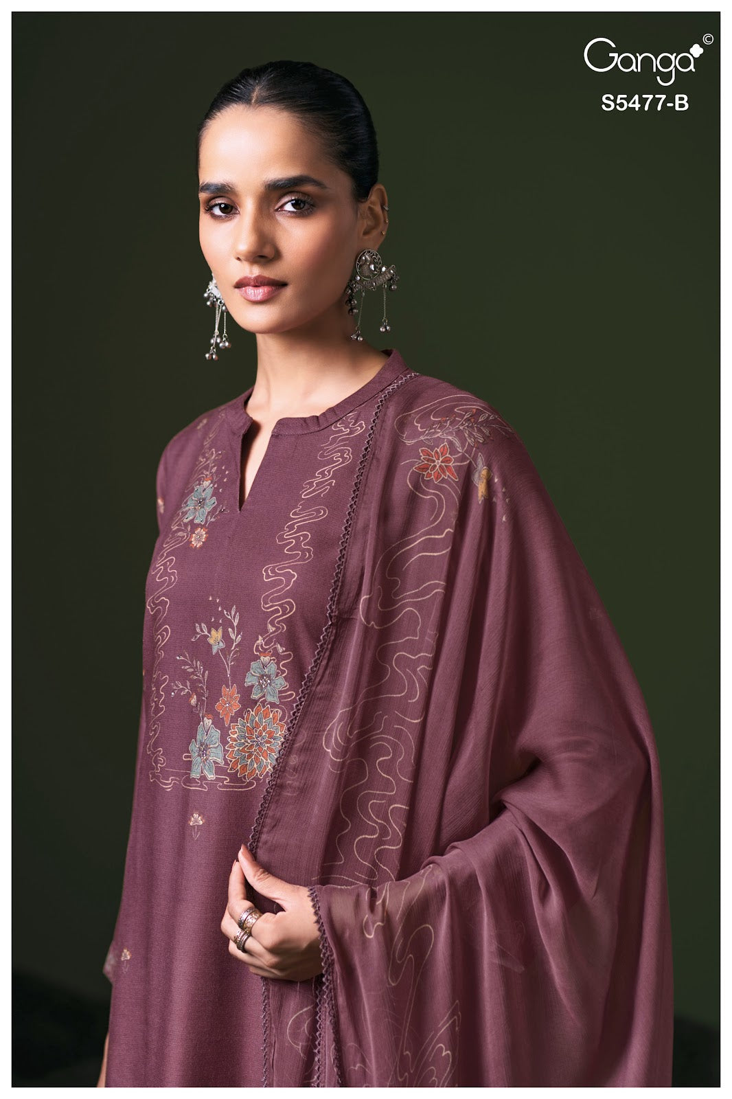 Janine S5477 Ganga Wool Pashmina Suits Wholesale Price