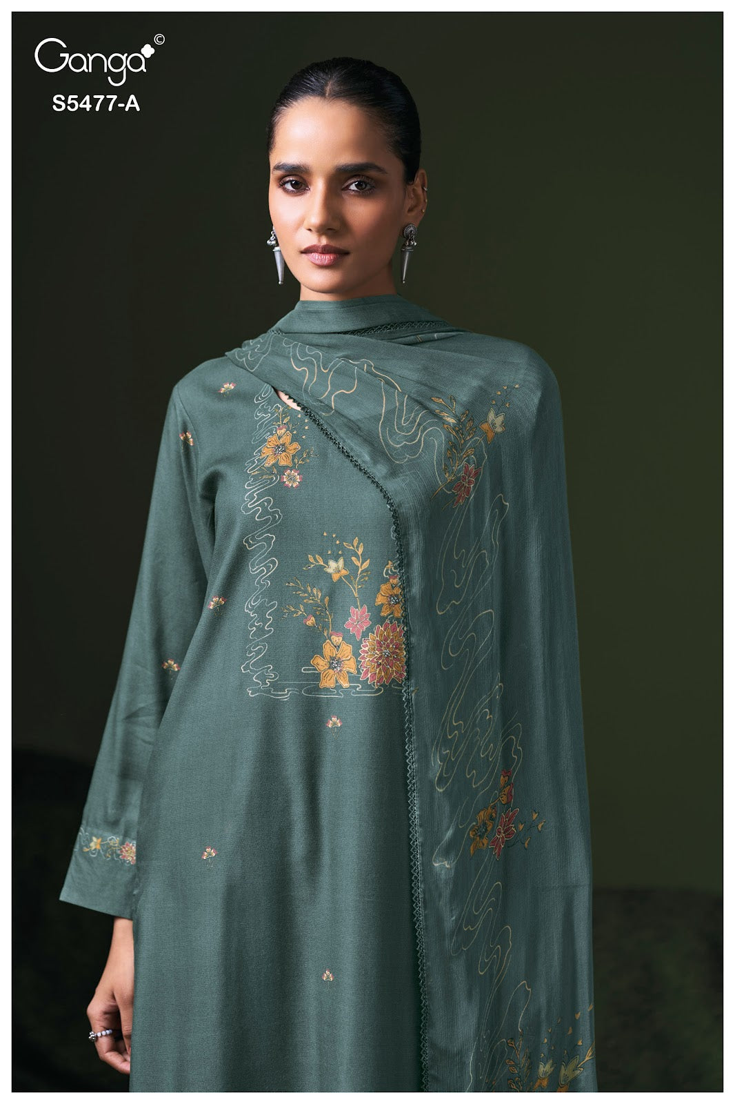 Janine S5477 Ganga Wool Pashmina Suits Wholesale Price