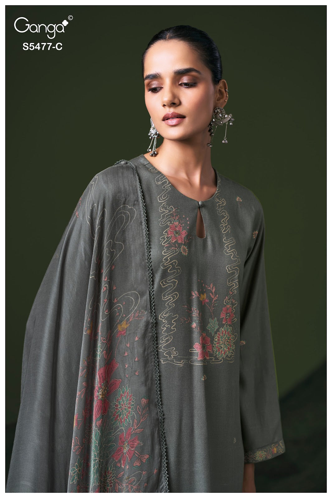 Janine S5477 Ganga Wool Pashmina Suits Wholesale Price