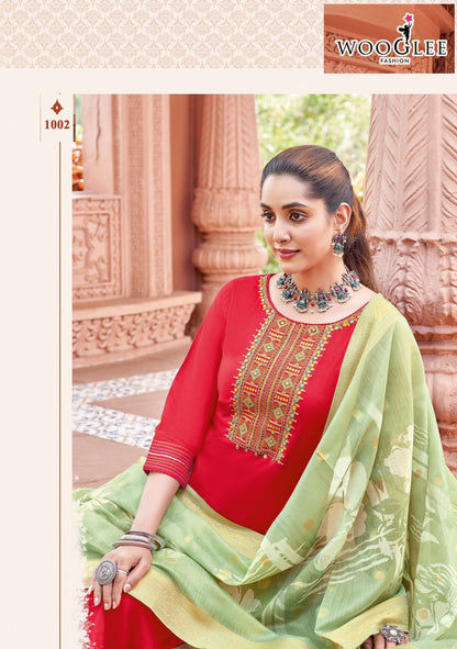 Jankhee Wooglee Viscose Weaving Readymade Suits Wholesale Rate