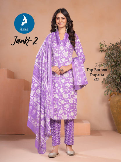 Janki 2 Kaya Readymade Cotton Pant Suits Manufacturer Ahmedabad