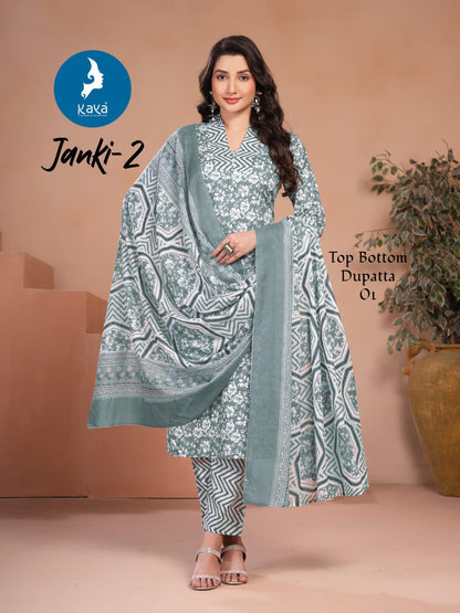Janki 2 Kaya Readymade Cotton Pant Suits Manufacturer Ahmedabad