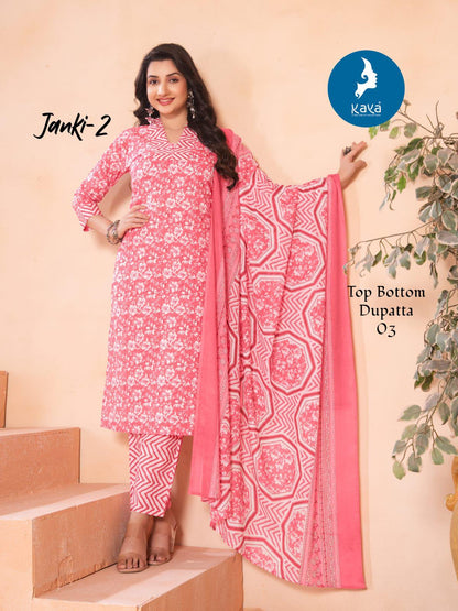 Janki 2 Kaya Readymade Cotton Pant Suits Manufacturer Ahmedabad