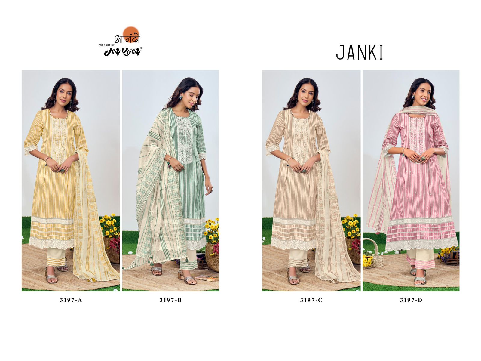 Janki 3197 Jay Vijay Pure Cotton Pant Style Suits Wholesale Price