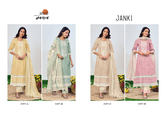Janki 3197 Jay Vijay Pure Cotton Pant Style Suits Wholesale Price