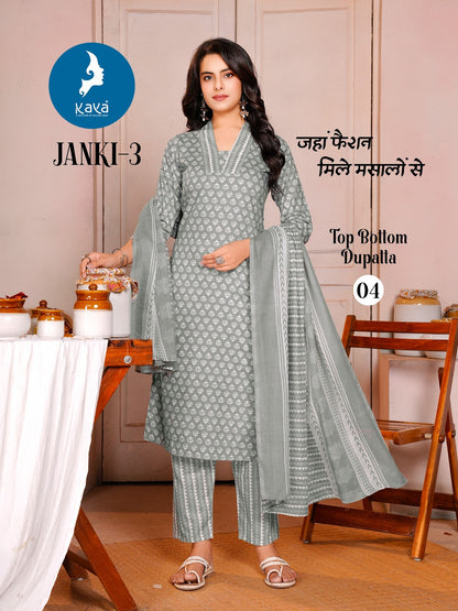 Janki 3 Kaya Readymade Cotton Pant Suits Exporter Ahmedabad