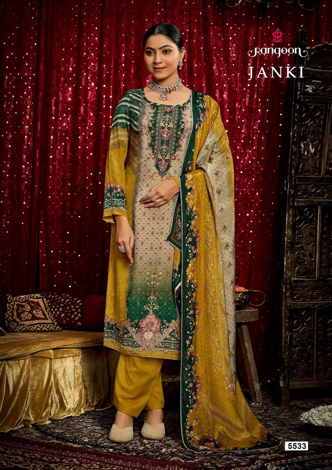 Janki Rangoon Pure Muslin Readymade Pant Style Suits Supplier Ahmedabad