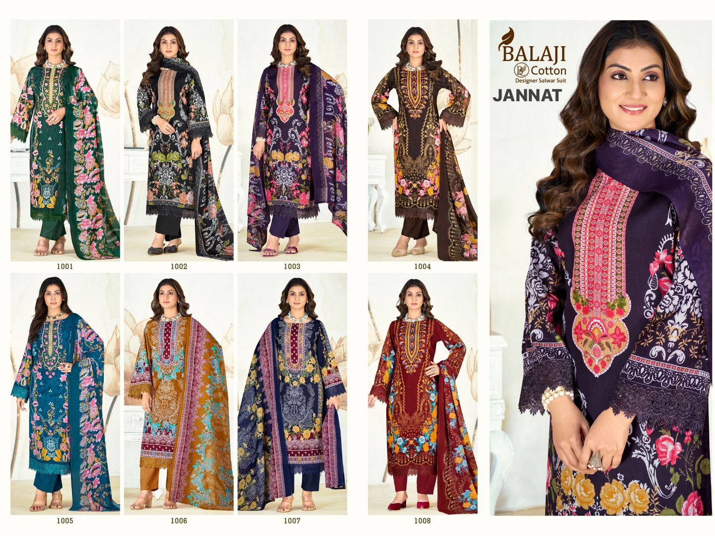 Jannat Balaji Mix Cotton Karachi Salwar Suits Wholesaler