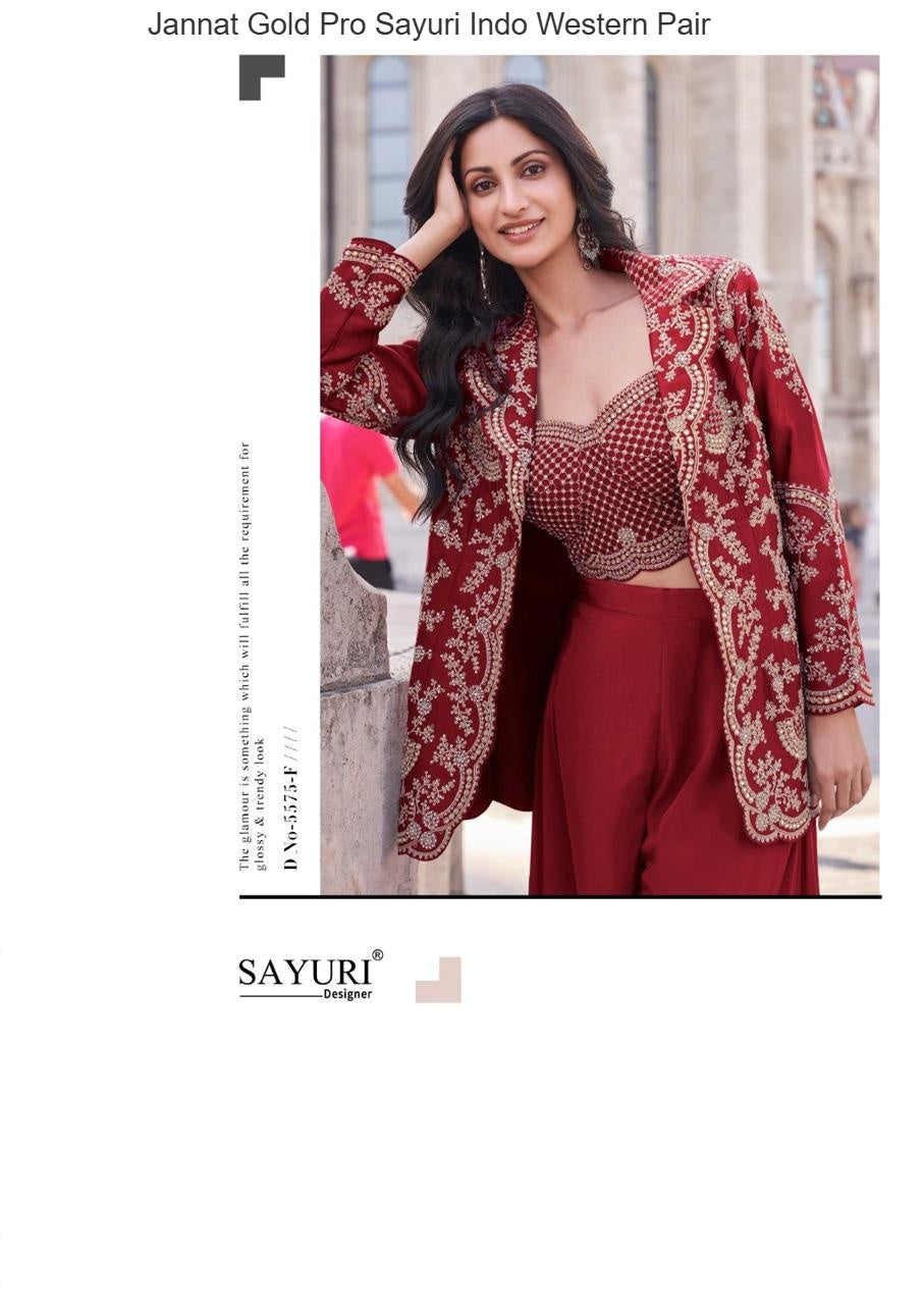 Jannat Gold Pro Sayuri Silk Indo Western Pair Supplier Gujarat