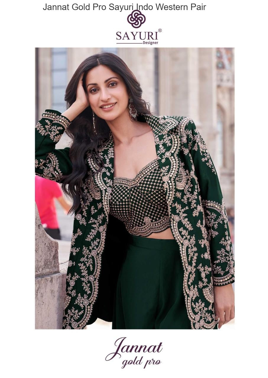 Jannat Gold Pro Sayuri Silk Indo Western Pair Supplier Gujarat