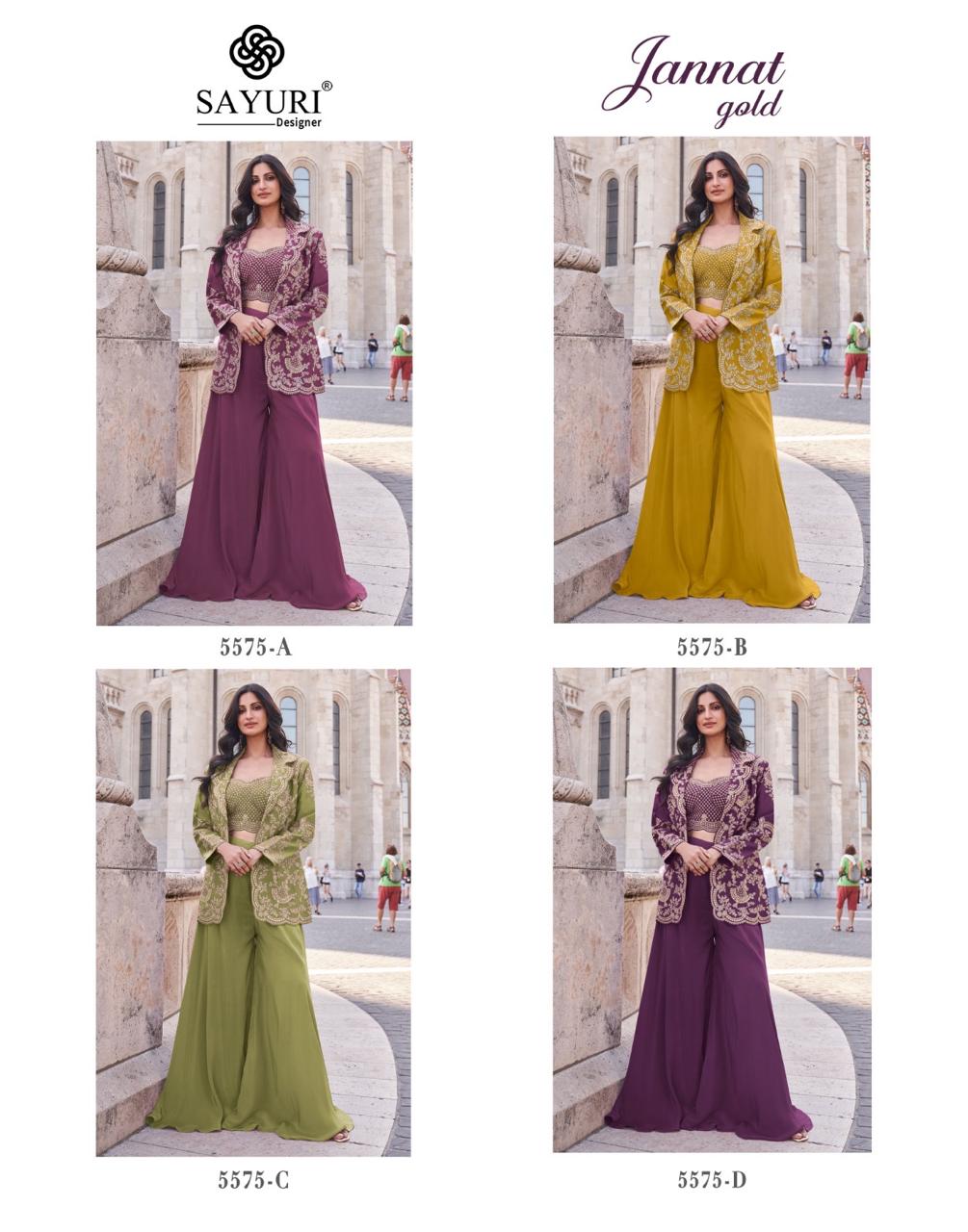 Jannat Gold Sayuri Premium Silk Indo Western Pair Wholesale Price
