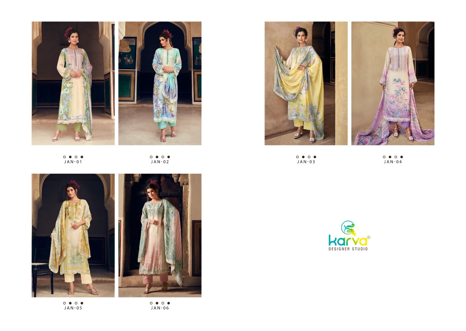 Jannat Karva Designer Studio Viscose Muslin Pant Style Suits Manufacturer