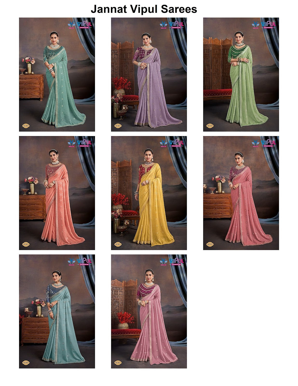 Jannat Vipul Organza Sarees Exporter India