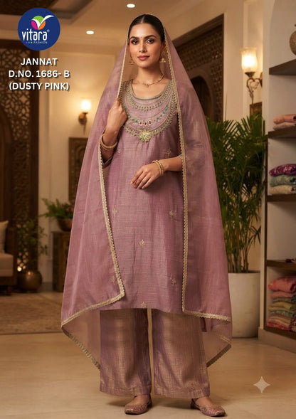 Jannat Vitara Salsa Readymade Plazzo Style Suits Wholesale Rate