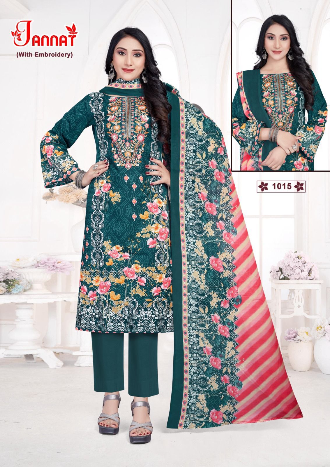Jannat Vol 1 Ganesha Cotton Karachi Salwar Suits Manufacturer Gujarat