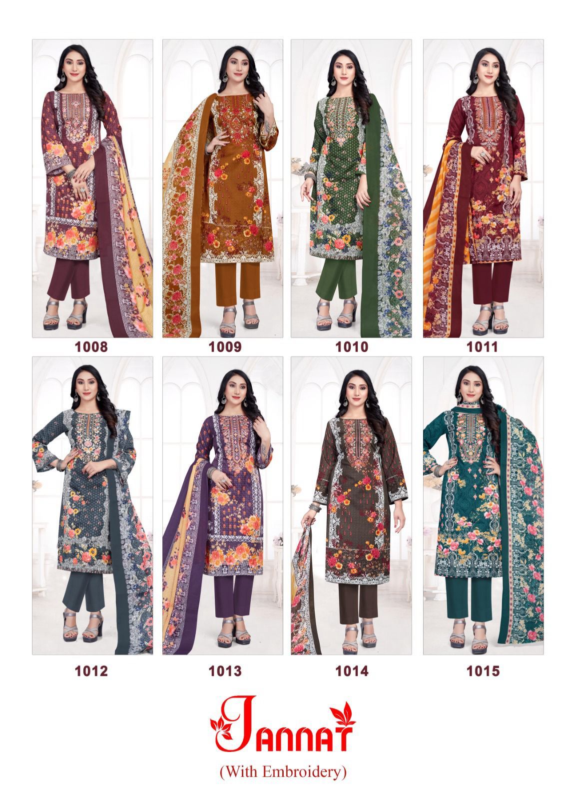 Jannat Vol 1 Ganesha Cotton Karachi Salwar Suits Manufacturer Gujarat