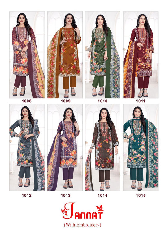 Jannat Vol 1 Ganesha Cotton Karachi Salwar Suits Manufacturer Gujarat