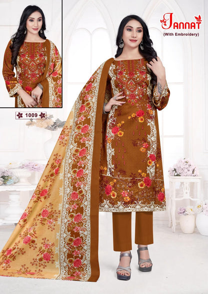 Jannat Vol 1 Ganesha Cotton Karachi Salwar Suits Manufacturer Gujarat