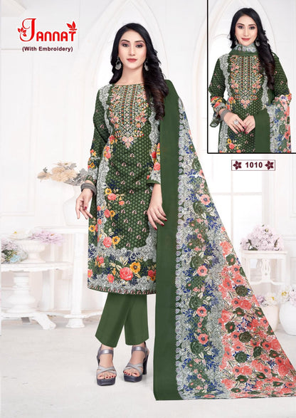 Jannat Vol 1 Ganesha Cotton Karachi Salwar Suits Manufacturer Gujarat