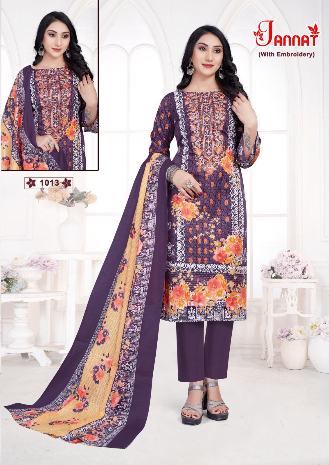 Jannat Vol 1 Ganesha Cotton Karachi Salwar Suits Manufacturer Gujarat