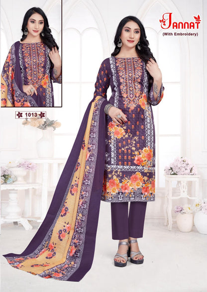 Jannat Vol 1 Ganesha Cotton Karachi Salwar Suits Manufacturer Gujarat