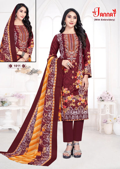 Jannat Vol 1 Ganesha Cotton Karachi Salwar Suits Manufacturer Gujarat