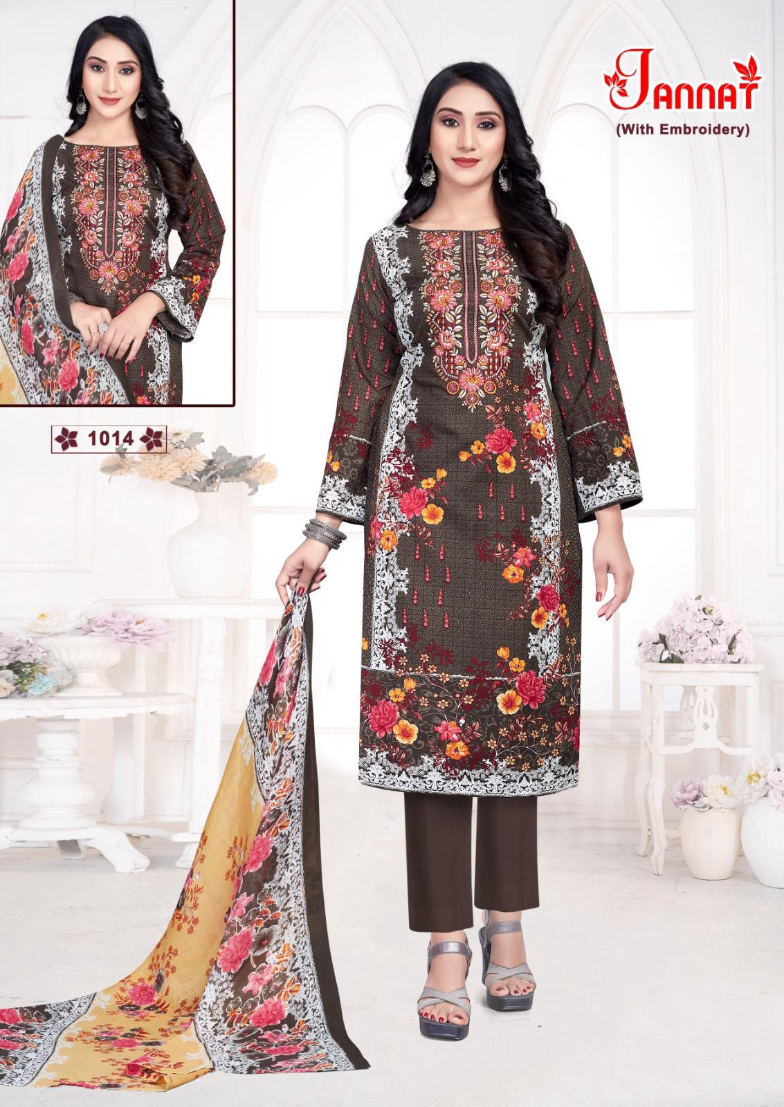 Jannat Vol 1 Ganesha Cotton Karachi Salwar Suits Manufacturer Gujarat