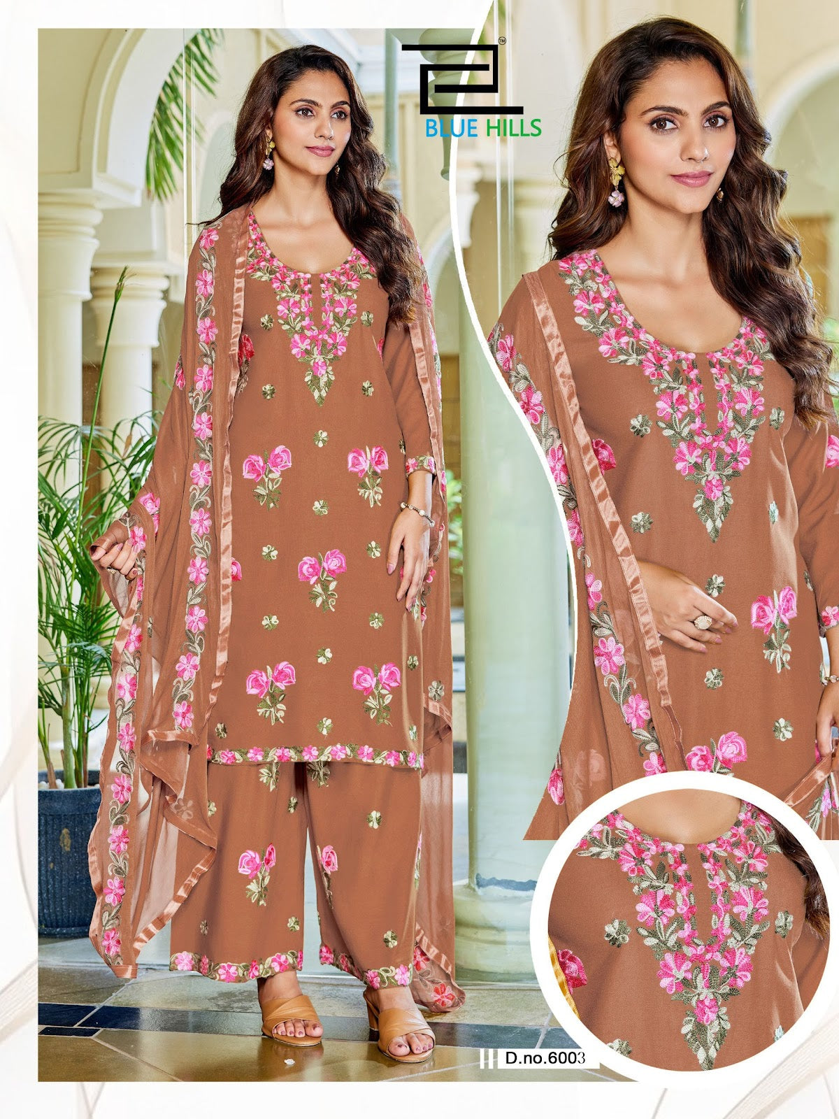 Jannat Vol 3 Blue Hills Rayon 14Kg Readymade Plazzo Style Suits Exporter Gujarat