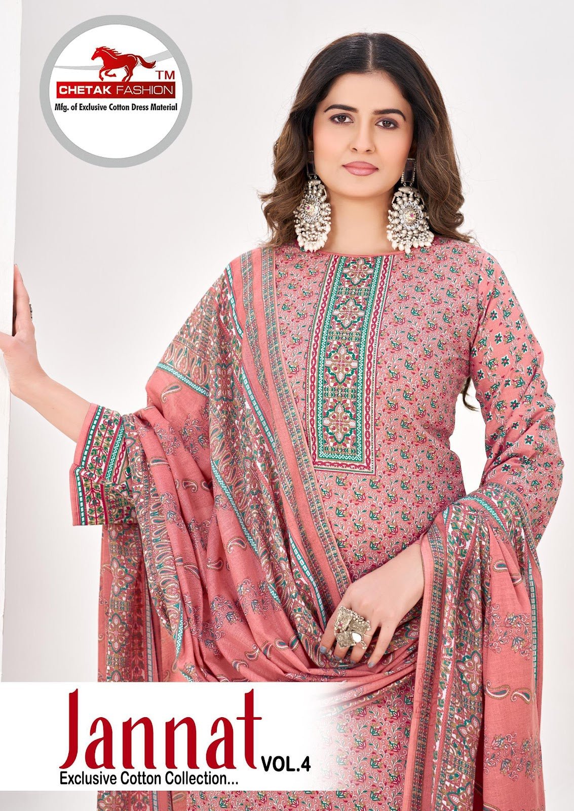 Jannat Vol 4 Chetak Fashion Cotton Karachi Salwar Suits Supplier