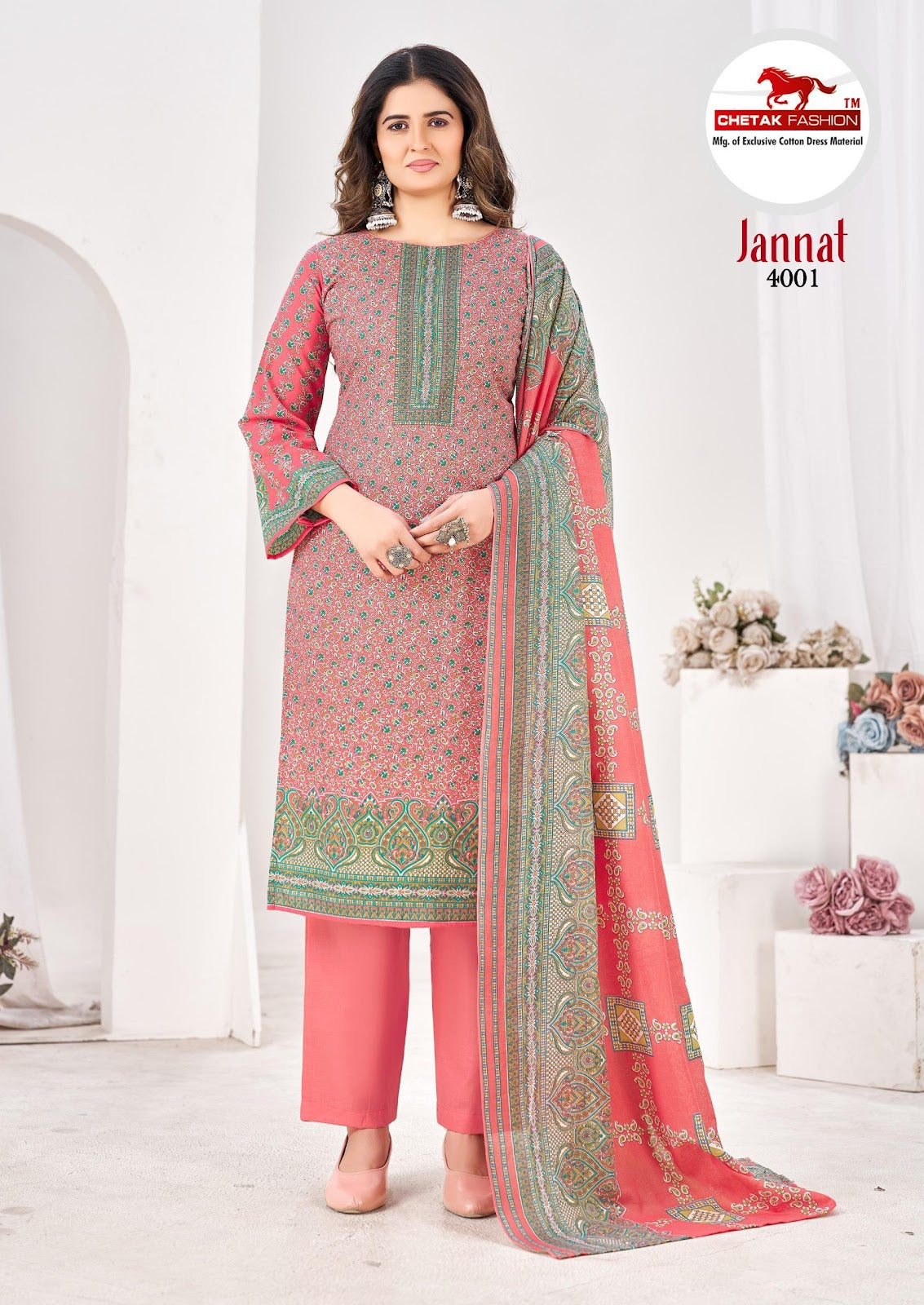 Jannat Vol 4 Chetak Fashion Cotton Karachi Salwar Suits Supplier