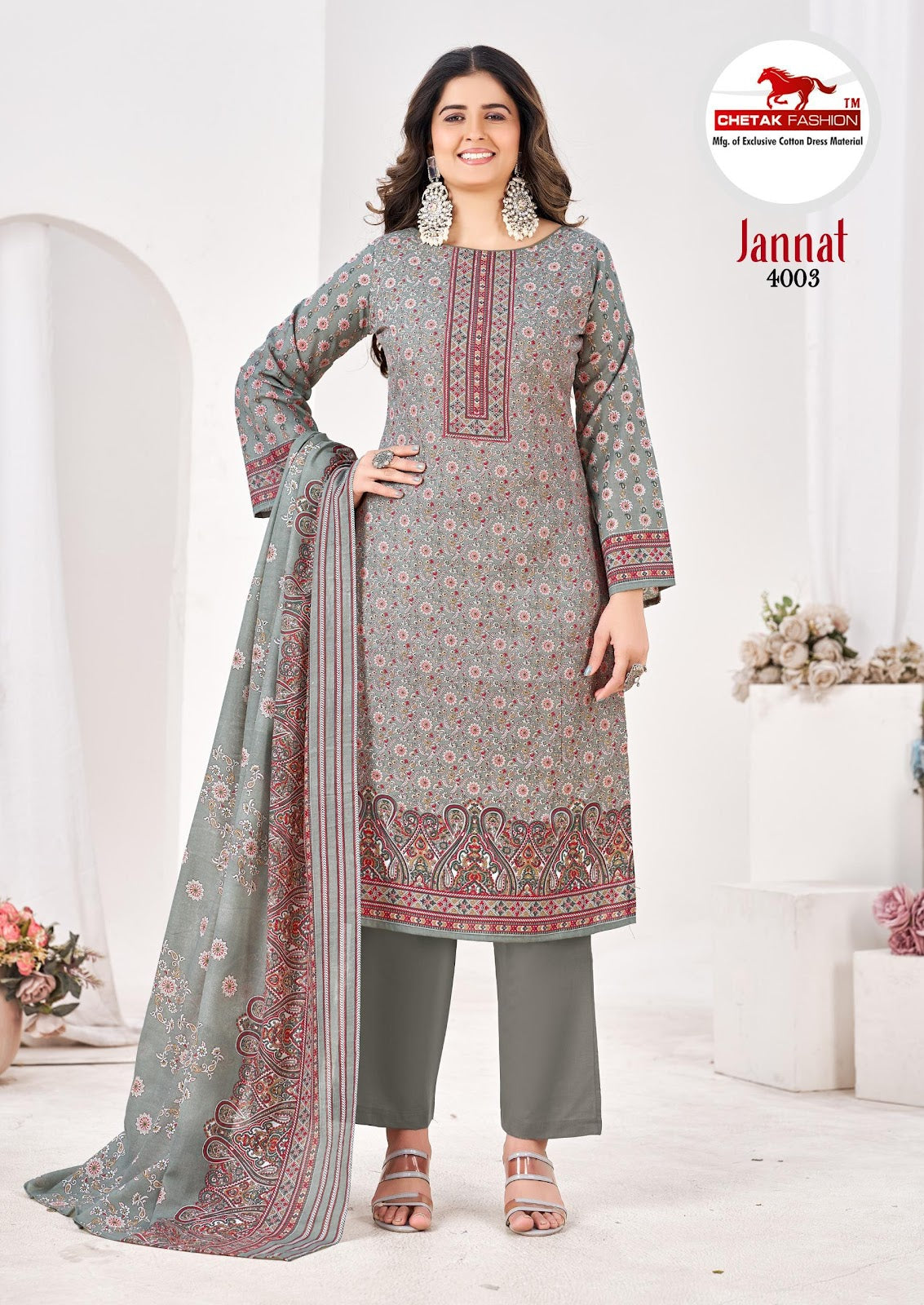 Jannat Vol 4 Chetak Fashion Cotton Karachi Salwar Suits Supplier