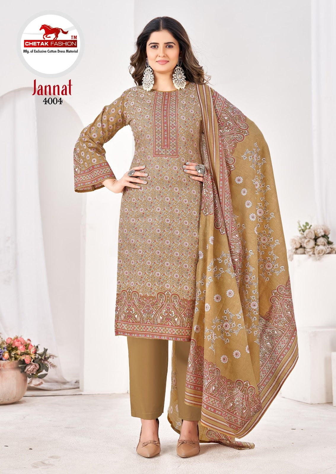 Jannat Vol 4 Chetak Fashion Cotton Karachi Salwar Suits Supplier