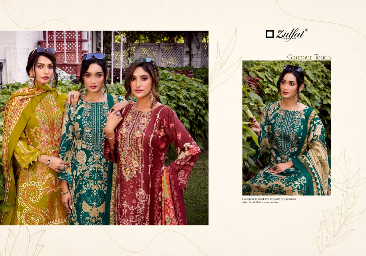 Jannat Zulfat Designer Woolen Pashmina Suits Wholesale Rate